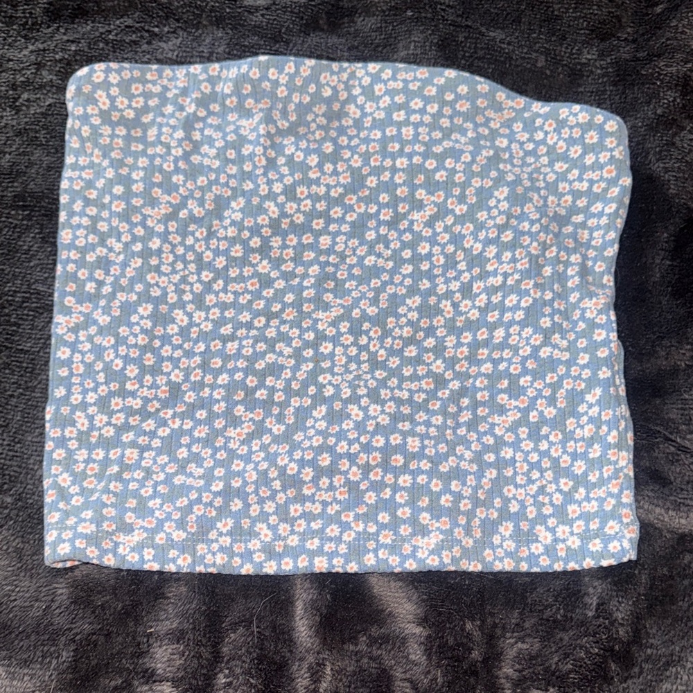 American Eagle light blue floral tube top